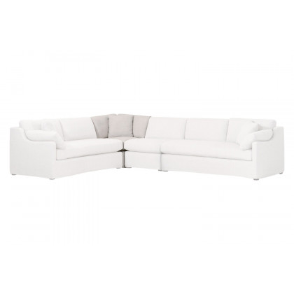 Essentials - Lena Modular Slipcover Corner Chair in Bisque Espresso