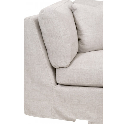 Essentials - Lena Modular Slipcover Corner Chair in Bisque Espresso