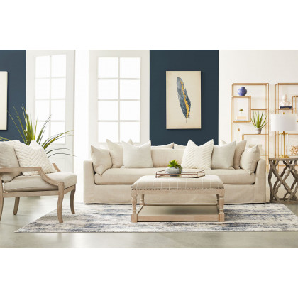 Essentials - Haven 96" Lounge Slipcover Sofa in Bisque