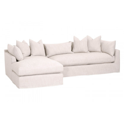 Essentials Haven 110" Lounge Slipcover LF Sectional - Bisque French Linen