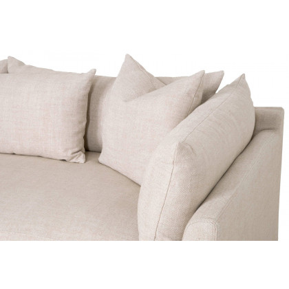 Essentials Haven 110" Lounge Slipcover LF Sectional - Bisque French Linen