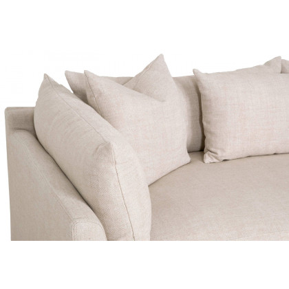 Essentials Haven 110" Lounge Slipcover RF Sectional - Bisque French Linen