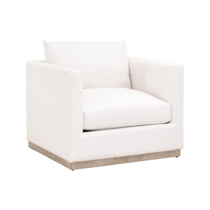 Essentials - Siena Plinth Base Sofa Chair in LiveSmart Machale Ivory