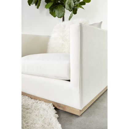 Essentials - Siena Plinth Base Sofa Chair in LiveSmart Machale Ivory