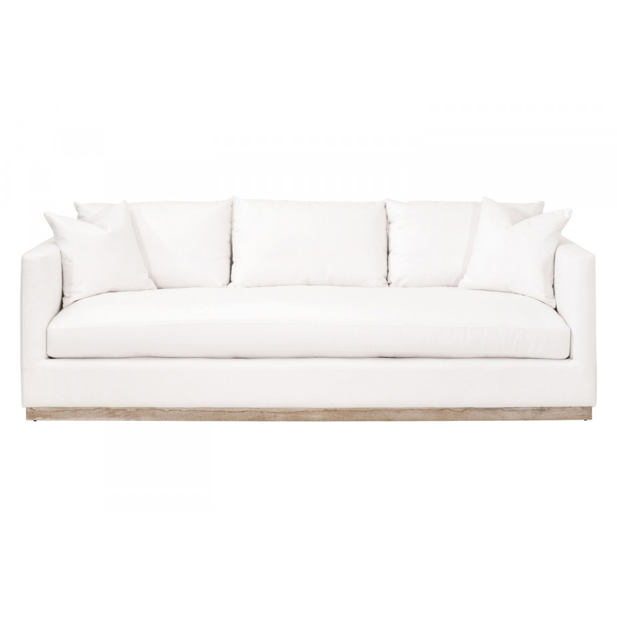 Essentials - Siena 96" Plinth Base Sofa in LiveSmart Machale Ivory