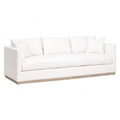 Essentials - Siena 96" Plinth Base Sofa in LiveSmart Machale Ivory