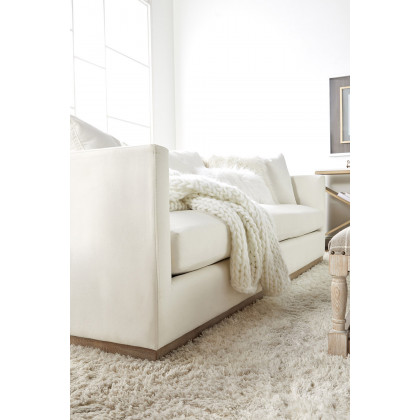 Essentials - Siena 96" Plinth Base Sofa in LiveSmart Machale Ivory