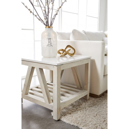 Essentials - Siena 96" Plinth Base Sofa in LiveSmart Machale Ivory