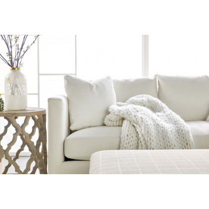 Essentials - Siena 96" Plinth Base Sofa in LiveSmart Machale Ivory