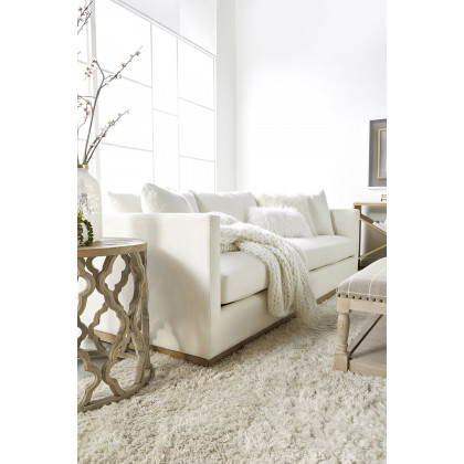 Essentials - Siena 96" Plinth Base Sofa in LiveSmart Machale Ivory