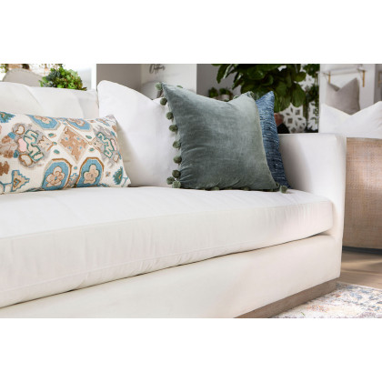 Essentials - Siena 96" Plinth Base Sofa in LiveSmart Machale Ivory
