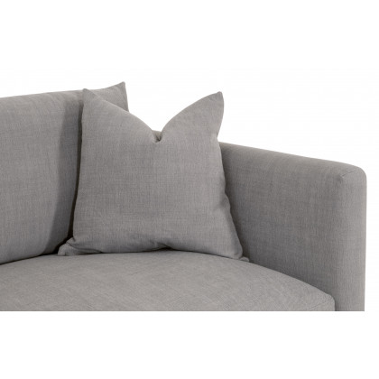 Essentials - Siena Plinth Base Stationary Sofa in Performance Paulston Steel, Natural Gray Oak