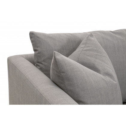 Essentials - Siena Plinth Base Stationary Sofa in Performance Paulston Steel, Natural Gray Oak