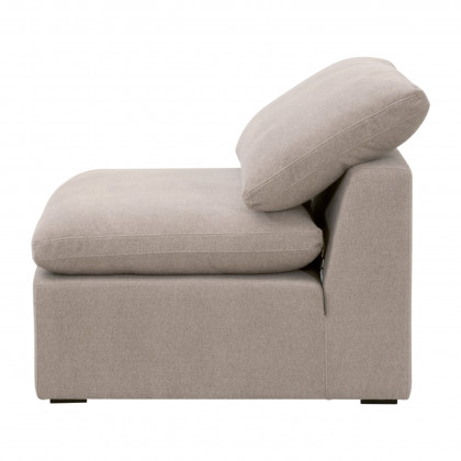 Essentials Sky Modular Armless Chair - Performance Latte Micro Boucle, Espresso