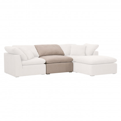 Essentials Sky Modular Armless Chair - Performance Latte Micro Boucle, Espresso