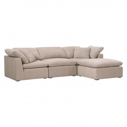 Essentials Sky Modular Armless Chair - Performance Latte Micro Boucle, Espresso