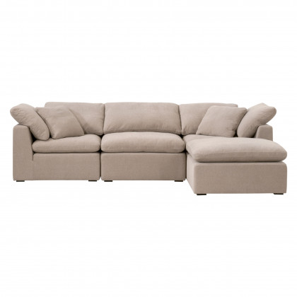 Essentials Sky Modular Armless Chair - Performance Latte Micro Boucle, Espresso