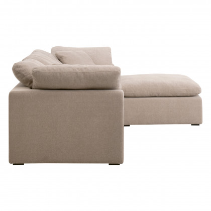 Essentials Sky Modular Armless Chair - Performance Latte Micro Boucle, Espresso