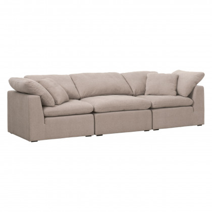 Essentials Sky Modular Armless Chair - Performance Latte Micro Boucle, Espresso