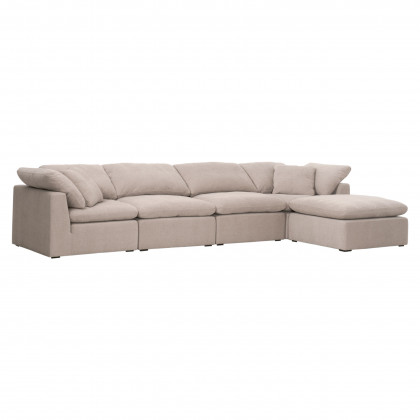 Essentials Sky Modular Armless Chair - Performance Latte Micro Boucle, Espresso