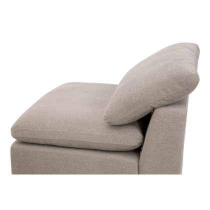 Essentials Sky Modular Armless Chair - Performance Latte Micro Boucle, Espresso