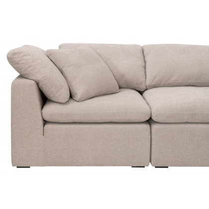 Essentials Sky Modular Armless Chair - Performance Latte Micro Boucle, Espresso