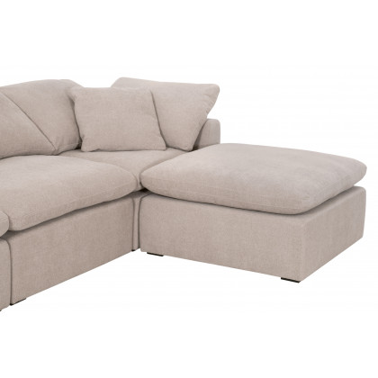 Essentials Sky Modular Armless Chair - Performance Latte Micro Boucle, Espresso