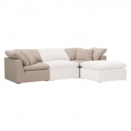 Essentials Sky Modular Corner Chair - Performance Latte Micro Boucle, Espresso