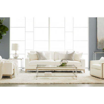 Essentials - Vienna Track Arm Sofa Chair in LiveSmart Peyton Pearl Natural Gray