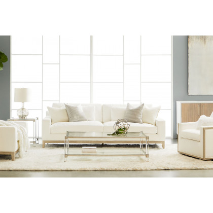 Essentials - Vienna Track Arm Sofa Chair in LiveSmart Peyton Pearl Natural Gray