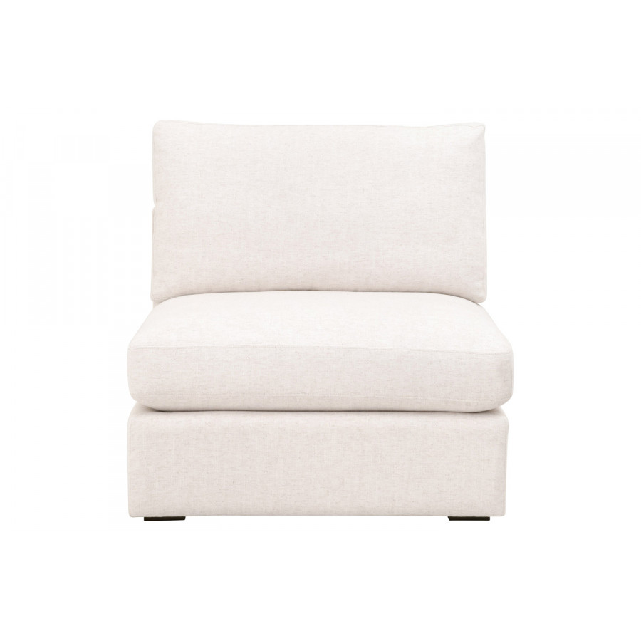 Essentials - Daley Modular Armless Chair in Espresso/Performance Textured Cream Linen