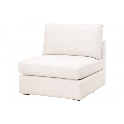 Essentials - Daley Modular Armless Chair in Espresso/Performance Textured Cream Linen