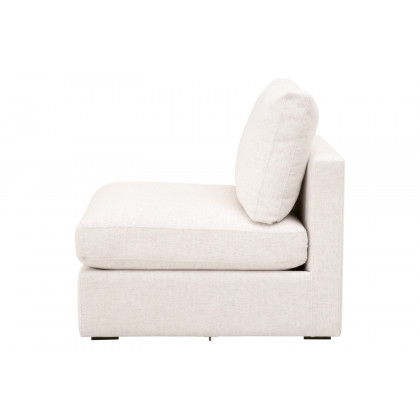 Essentials - Daley Modular Armless Chair in Espresso/Performance Textured Cream Linen