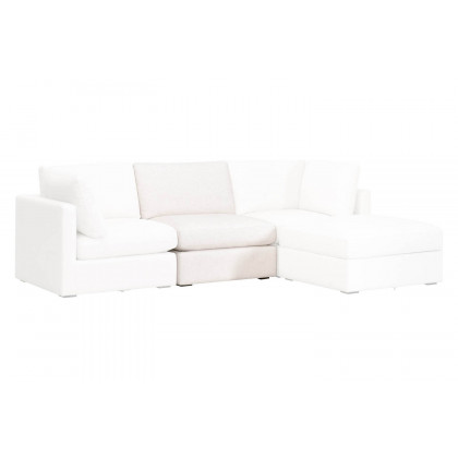 Essentials - Daley Modular Armless Chair in Espresso/Performance Textured Cream Linen