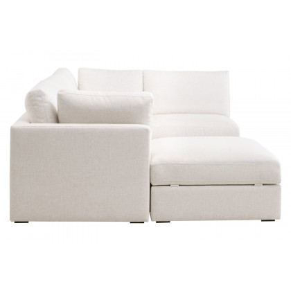 Essentials - Daley Modular Armless Chair in Espresso/Performance Textured Cream Linen