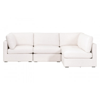 Essentials - Daley Modular Armless Chair in Espresso/Performance Textured Cream Linen