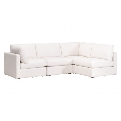 Essentials - Daley Modular Armless Chair in Espresso/Performance Textured Cream Linen