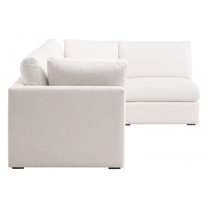 Essentials - Daley Modular Armless Chair in Espresso/Performance Textured Cream Linen