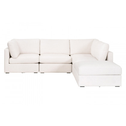 Essentials - Daley Modular Armless Chair in Espresso/Performance Textured Cream Linen