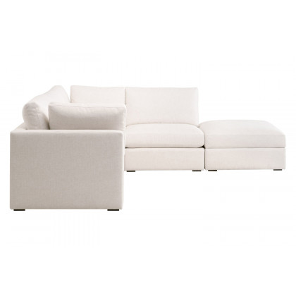 Essentials - Daley Modular Armless Chair in Espresso/Performance Textured Cream Linen