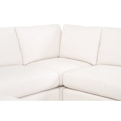 Essentials - Daley Modular Armless Chair in Espresso/Performance Textured Cream Linen