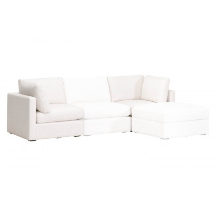 Essentials - Daley Modular Corner Chair in Textured Cream Linen