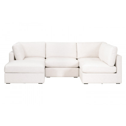 Essentials - Daley Modular Corner Chair in Textured Cream Linen