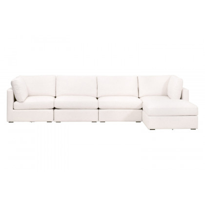 Essentials - Daley Modular Corner Chair in Textured Cream Linen