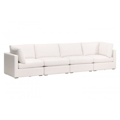Essentials - Daley Modular Corner Chair in Textured Cream Linen