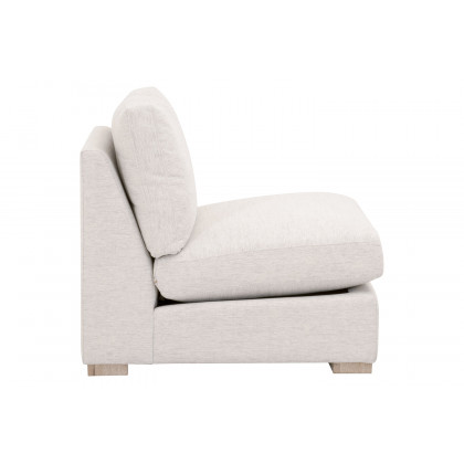 Essentials - Clara Modular 1-Seat Armless Chair in Natural Gray Oak/Performance Stone Basketweave