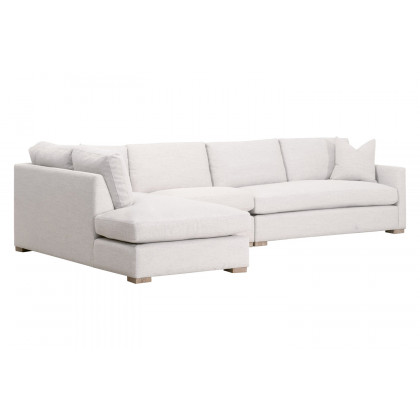 Essentials - Clara Modular 1-Seat Armless Chair in Natural Gray Oak/Performance Stone Basketweave