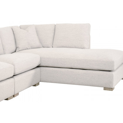 Essentials - Clara Modular 1-Seat Armless Chair in Natural Gray Oak/Performance Stone Basketweave