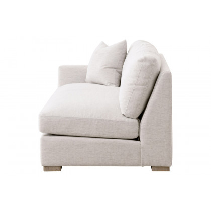 Essentials Clara Modular 2-Seat Left Slim Arm Sofa - Natural Gray Oak/Performance Stone Basketweave