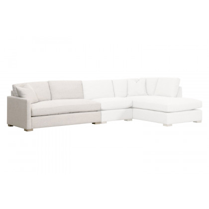 Essentials Clara Modular 2-Seat Left Slim Arm Sofa - Natural Gray Oak/Performance Stone Basketweave